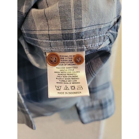Levi's Men's Long Sleeve Blue Plaid Button Up Shirt‎ Front Pocket Size Medium - Picture 5 of 6